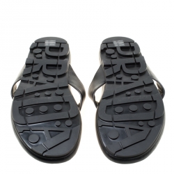 Prada Sport Black Leather Thong Sandals Size 45
