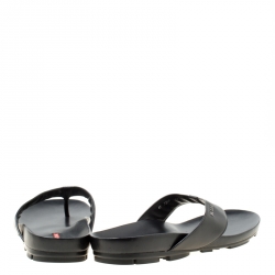 Prada Sport Black Leather Thong Sandals Size 45
