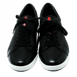 Pre Owned Prada Sport Black Fabric And Leather Sneakers Size 42