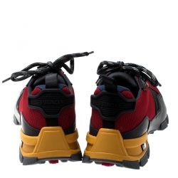 Pre Owned Prada Sport Tricolor Mesh and Rubber Lace Up Sneakers Size 40.5