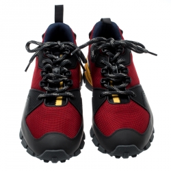 Pre Owned Prada Sport Tricolor Mesh and Rubber Lace Up Sneakers Size 40.5