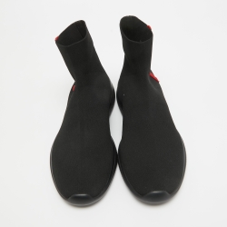 Pre Owned Prada Sport Black Knit Fabric High Top Sneakers Size 42.5