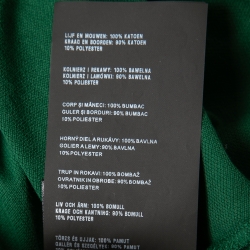 Pre Owned Prada Sport Green Honeycomb Knit Striped Trim Detail Polo T-Shirt M