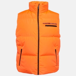 Prada Sport Orange Synthetic Padded Vest L