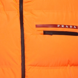 Prada Sport Orange Synthetic Padded Vest L
