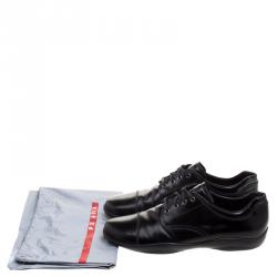Prada Sport Black Leather Lace Up Derby Size 42.5