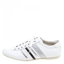 Pre Owned Prada Sport White Leather Low Top Sneakers Size 43