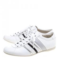 Pre Owned Prada Sport White Leather Low Top Sneakers Size 43