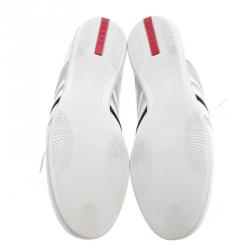 Pre Owned Prada Sport White Leather Low Top Sneakers Size 43