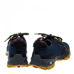 Pre Owned Prada Sport Tricolor Mesh and Rubber Lace Up Sneakers Size 42.5