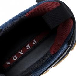 Pre Owned Prada Sport Tricolor Mesh and Rubber Lace Up Sneakers Size 42.5
