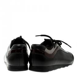 Pre Owned Prada Sport Black/Silver Leather and Suede Sneakers Size 42