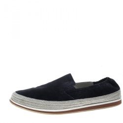 Pre Owned Prada Sport Navy Blue Suede Espadrille Sneakers Size 42.5
