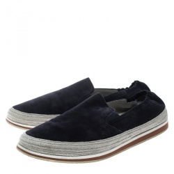 Pre Owned Prada Sport Navy Blue Suede Espadrille Sneakers Size 42.5