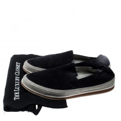 Pre Owned Prada Sport Navy Blue Suede Espadrille Sneakers Size 42.5