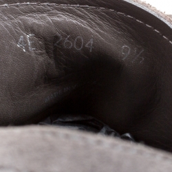 Pre Owned Prada Grey Brogue Suede Wingtip Detail Derby Sneakers Size 43.5