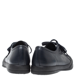 Pre Owned Prada Sport Navy Blue Leather Low Top Lace Up Sneakers Size 42