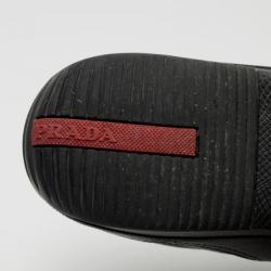 Pre Owned Prada Sport Black Leather Low Profile Sneakers Size 42