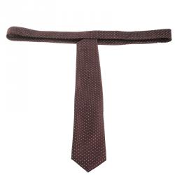 Prada Burgundy Dotted Jacquard Tie
