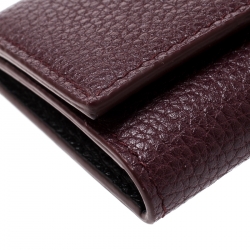Prada Burgundy Leather 6 Key Holder