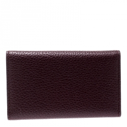 Prada Burgundy Leather 6 Key Holder