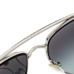 Prada Silver/ Black Gradient Polarized SPS53P Linea Rossa Aviator Sunglasses
