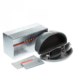 Prada Silver/ Black Gradient Polarized SPS53P Linea Rossa Aviator Sunglasses