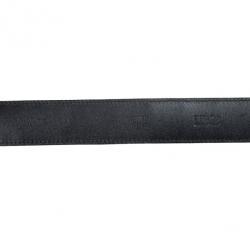 Prada Black Patent Crocodile Leather Belt 95 CM