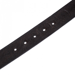 Pre Owned Prada Dark Brown Leather Logo Plague Belt 90CM