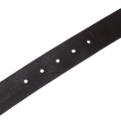 Pre Owned Prada Dark Brown Leather Logo Plague Belt 90CM