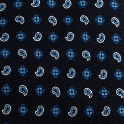 Pre Owned Prada Navy Blue Paisley Print Classic Silk Tie