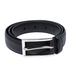 Prada Black Saffiano Leather Buckle Belt 90CM