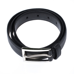 Prada Black Saffiano Leather Buckle Belt 90CM