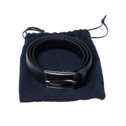 Prada Black Saffiano Leather Buckle Belt 90CM