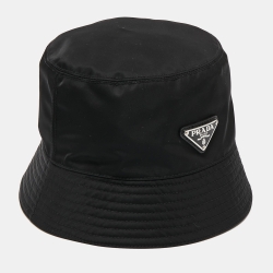 Prada Black Re-Nyon Bucket Hat L