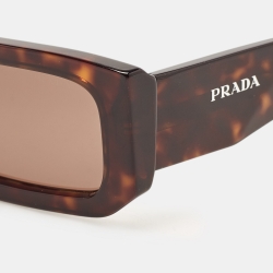 Prada Dark Brown Tortoise SPR06Y Square Sunglasses