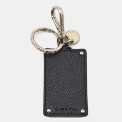 Pre Owned Prada Black Leather Bellboy Logo Keychain 