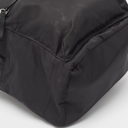 Prada Black Nylon Zip Backpack
