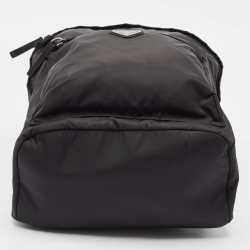 Prada Black Nylon Zip Backpack