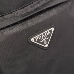 Prada Black Nylon Zip Backpack