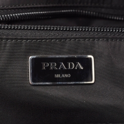 Prada Black Nylon Zip Backpack