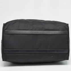 Prada Black Nylon and Leather Duffle Bag
