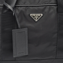 Prada Black Nylon and Leather Duffle Bag