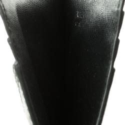 Pre Owned Prada Black Saffiano Metal Leather Card Holder