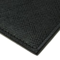 Pre Owned Prada Black Saffiano Metal Leather Card Holder