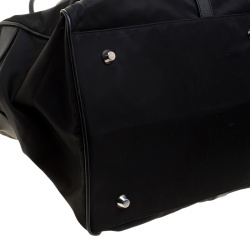 Prada Black Nylon and Saffiano Leather Trim Duffel Bag