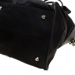 Prada Black Nylon and Saffiano Leather Trim Duffel Bag