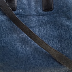 Prada Blue/Black Leather Tote
