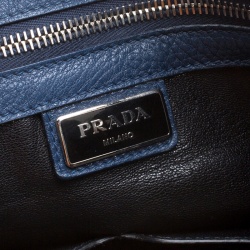 Prada Blue/Black Leather Tote