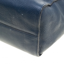 Prada Blue/Black Leather Tote